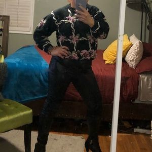 Vintage grandma chic flower sweater